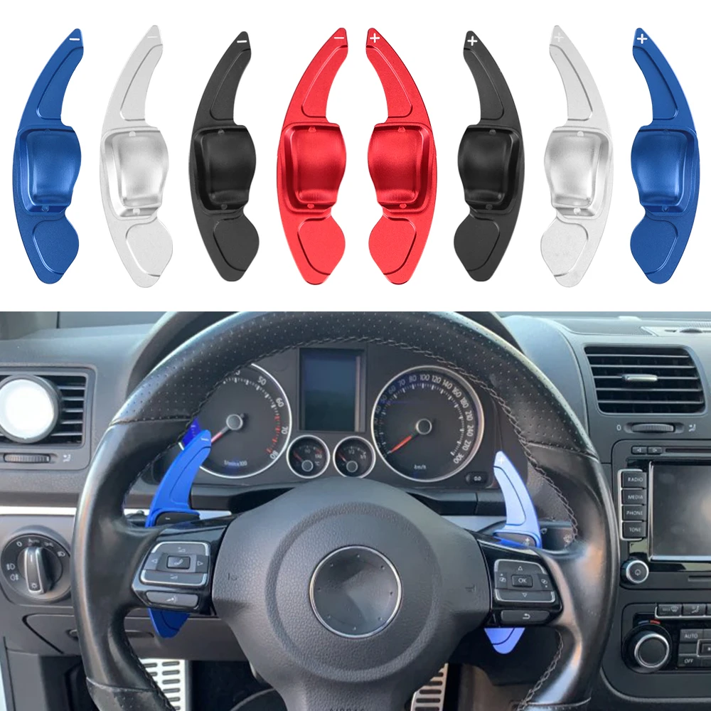 Steering Wheel Paddle Extension Shift Cover 2Pcs/set For VW Golf 5 6 MK6 GTI R Jetta MK5 Passat B6 B7 CC Polo Sharan Tiguan