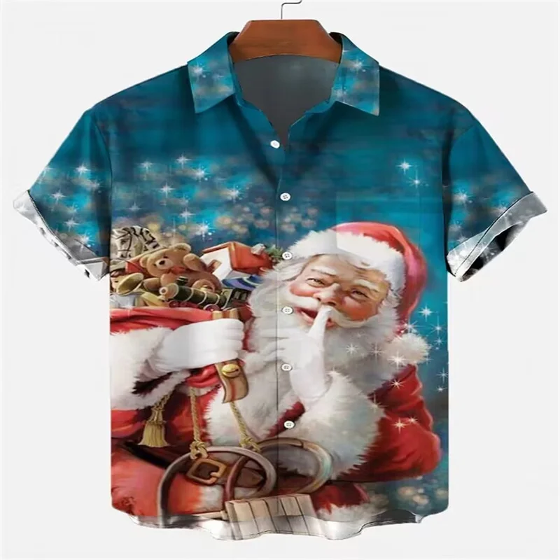 2023 Christmas Shirts New Years Cuban Collar Hawaiian Shirts Festive Party Men's Clothing Cotton Halloween Parent-child Wear 2023 new molten original basketball bg5000 fiba official size 7 6 5 men women child indoor match training game natural leather