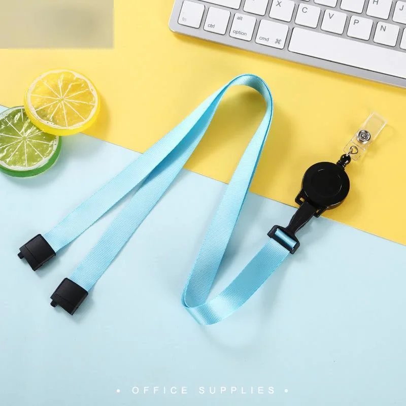 Retractable Lanyard With Badge Reel Neck Strap For ID Card Cellphone Hanging Key Employee's Staff Work Card Rope Strap Fold 46cm retractable badge reel hanging neck strap retractable id lanyard retractable key ring