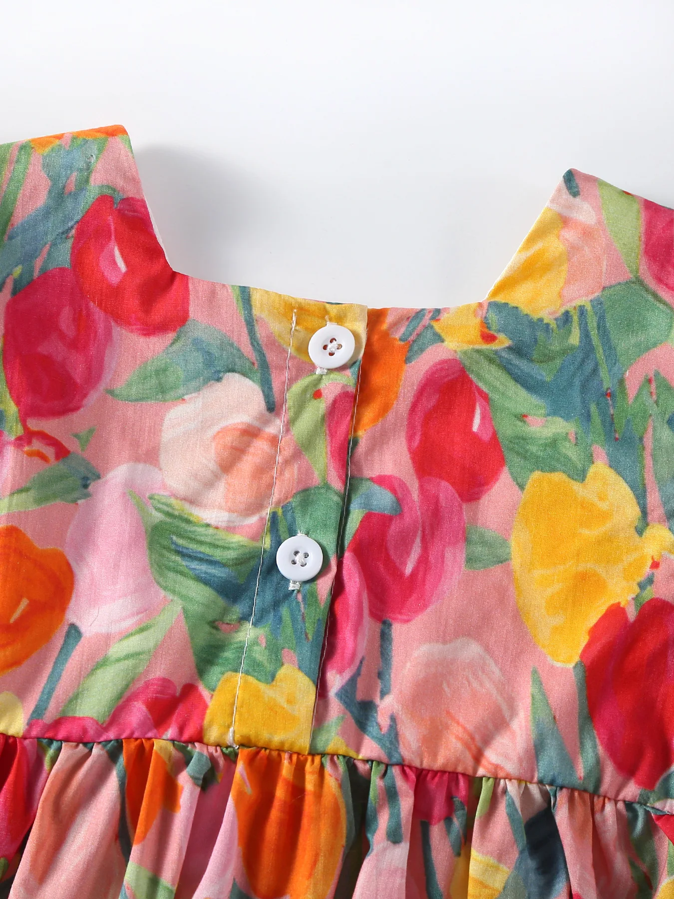 Girls Summer Tulip Print A Line Dress