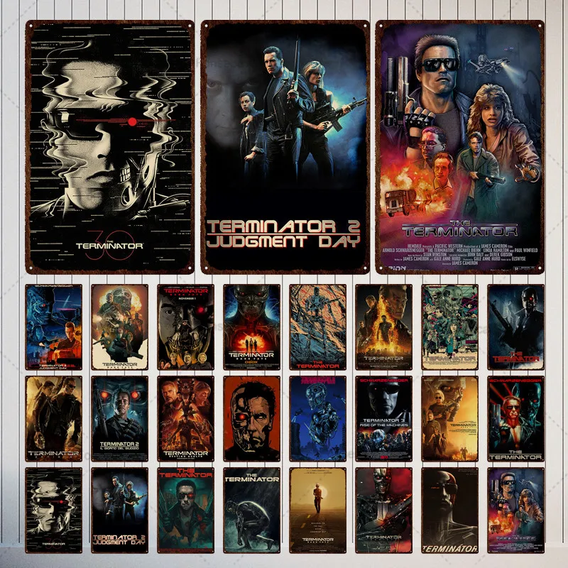 Robot Poster Logo In Metallo Vintage Tin Logo Targa Metal Bar Decorazione Da Parete Vintage Bar Bar Club Man Cave Metal Poster