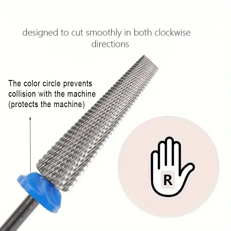 Long-Lasting Tungsten Steel Nail Drill Bit - Effortless Gel & Cuticle Removal, Precision in Nail Art Prep 2
