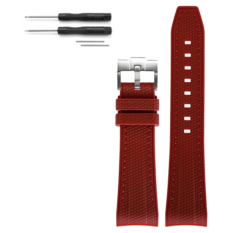 Green Abyss Waterproof Sport Woven Silicone Watch Band with Curved End Design, 22mm