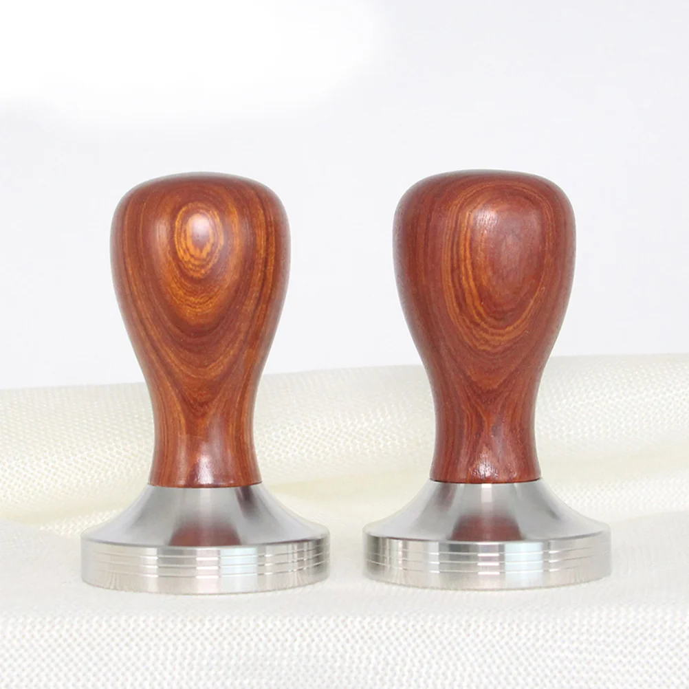 

1 Pc Red Sandalwood and Stainless Steel Italian Coffee Tamper 49mm Thread Base Espresso Tamper Coffee Bean Press