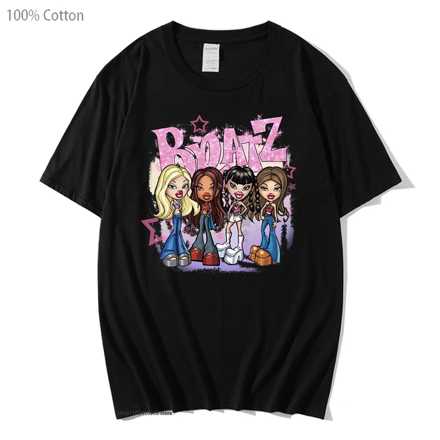 Bratz-Camiseta con estampado de letras para hombre y mujer, ropa de verano  Kawaii, 100%