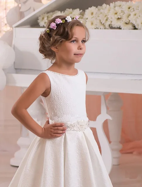 open lace back dress Long Sheath One Shoulder Flower Girl Dresses Chiffon Junior Bridesmaid –  BIZTUNNEL main image 0