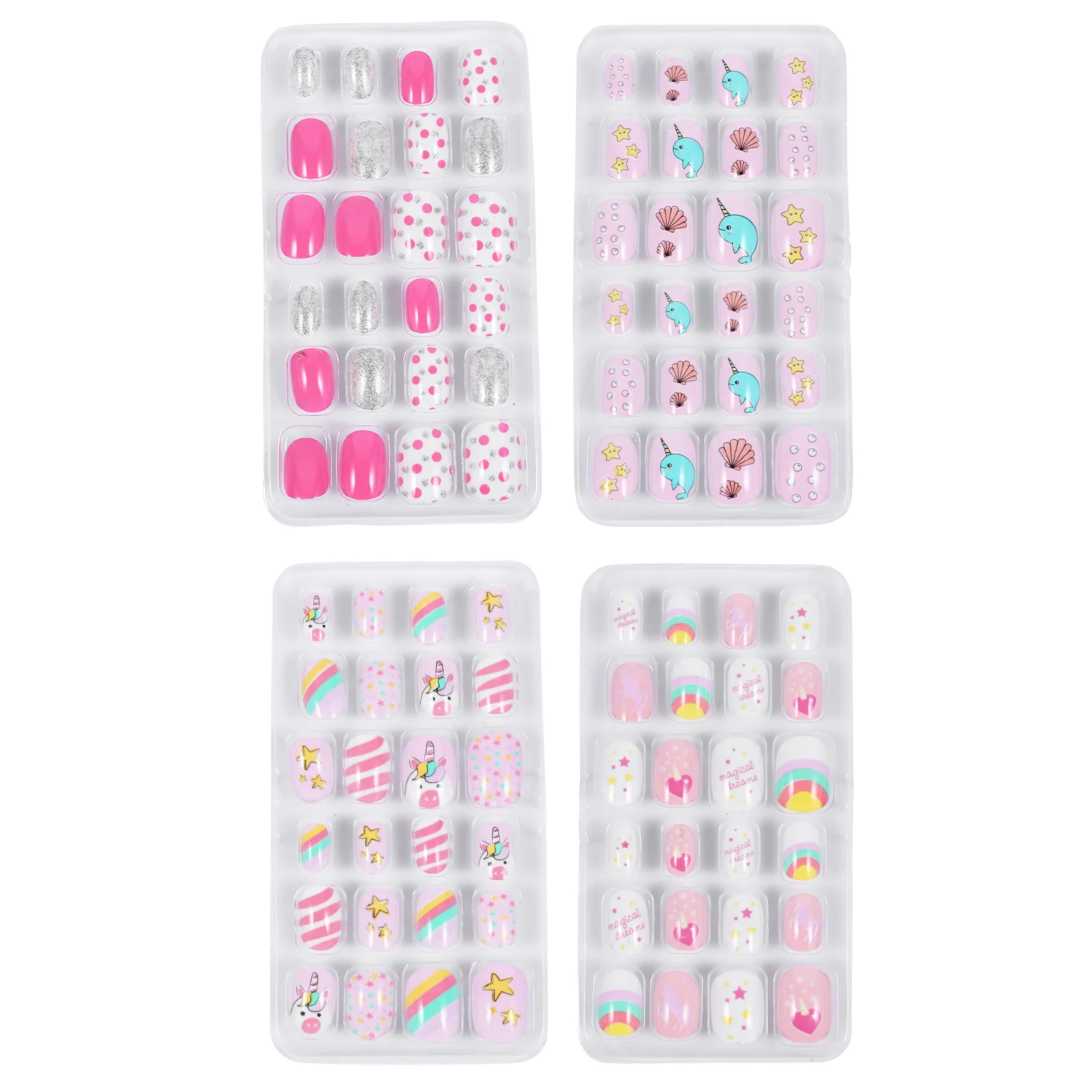 

96 шт./4 коробки, наклейки для накладных ногтей