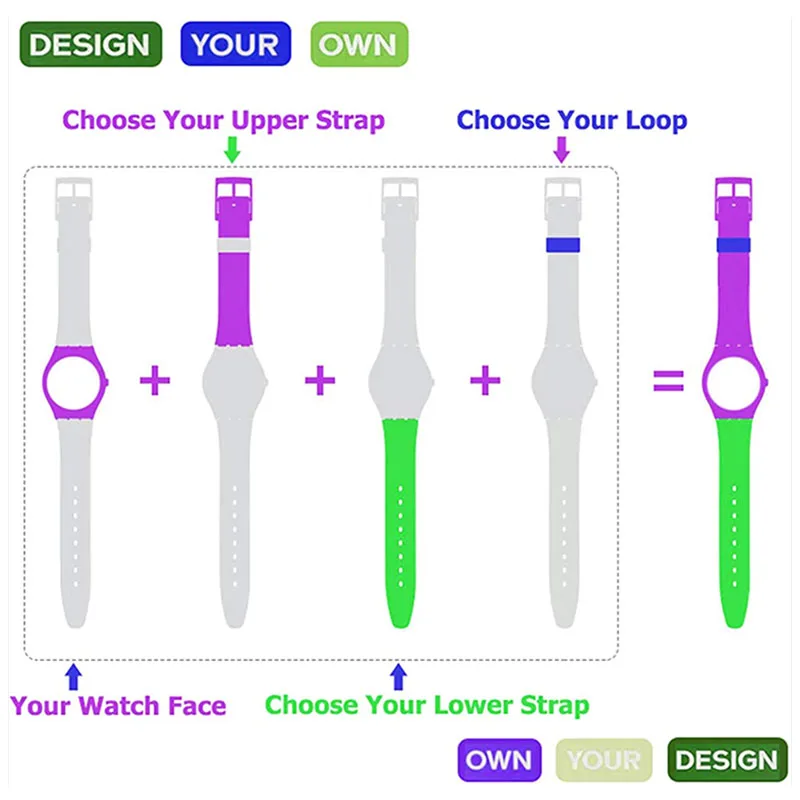 Swatch Strap Jelly Silicone Waterproof Sport Watch Band Replacement Bracelet