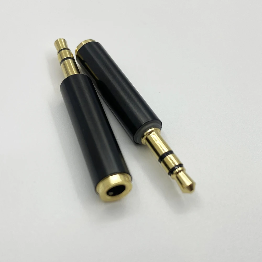 2Pcs Gold-Plated 3.5mm 3Pole TRS Male Plug to 3.5mm Jack 4Pole TRRS Female Stereo Audio Connector Mic Extension Cable Converter