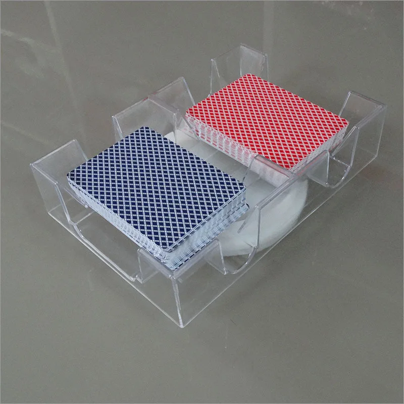 2/6 Deck Rotating Poker Card Tray Smooth Box PC Playing Card Portable Professional Casino Party Board Game Accessories