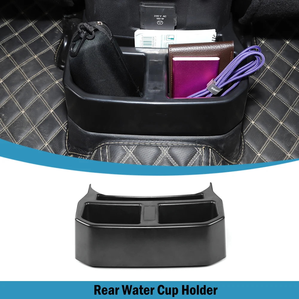 

Console Mounted Rear Water Cup Holders Drink Organizer for Jeep Wrangler JL 2018-2024 Gladiator JT 2020-2024 Car Interior Black