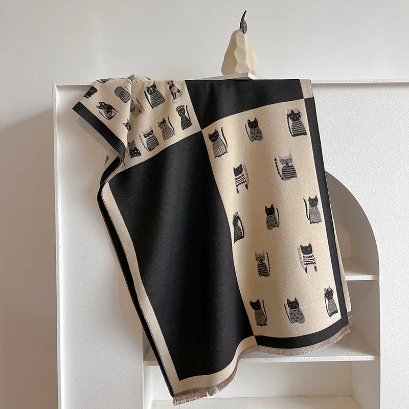 

Зимний женский шарф, шаль и накидка, кашемировые шарфы, одеяло Bufanda, дорожное пончо из пашмины, модные дизайнерские аксессуары