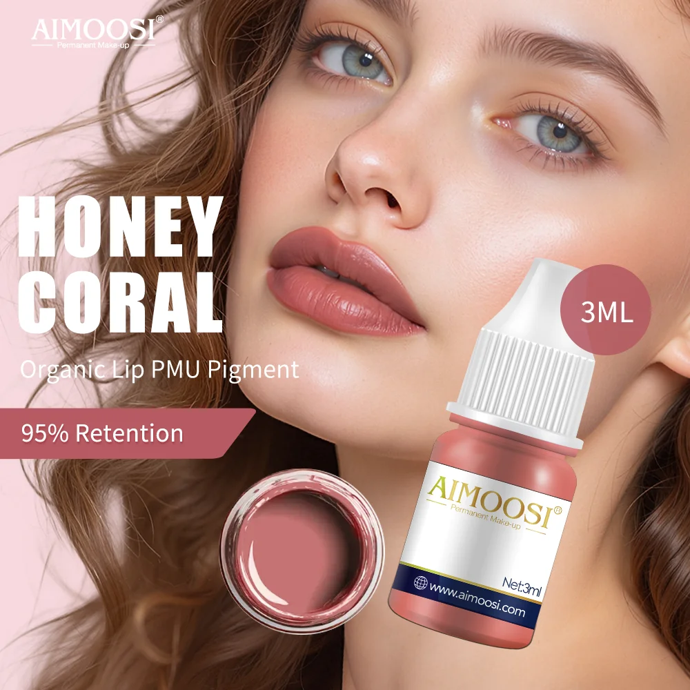 AIMOOSI Pigmento Professionale per Trucco Permanente, Inchiostro Ipoallergenico per Tatuaggi Labbra, Microblading e Lip Blushing Naturale per PMU