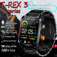 New T-Rex 3 Military Grade 880mAh Battery Smart Watch IPX8 Waterproof GPS Bluetooth call AMOLED HD Men Sports 2025  Smartwatch