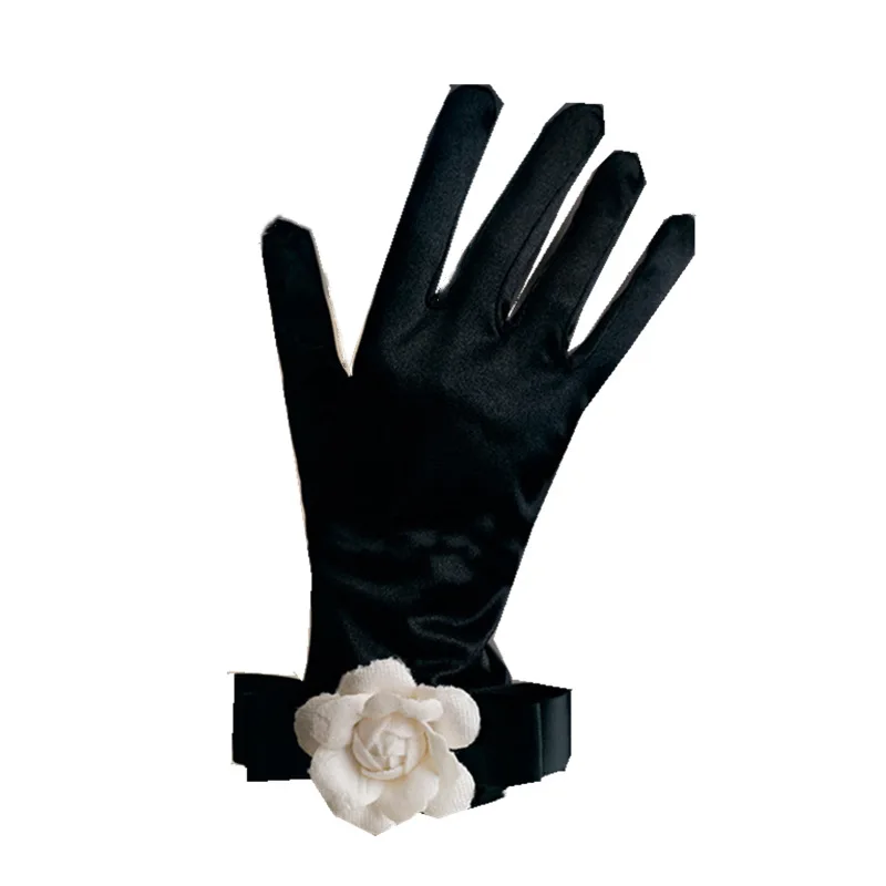 New Velvet Gloves Elastic Full Finger Gloves Soft Solid Thermal Mittens Elegant Women Etiquette Cycling Gloves Hand Warmer Gift