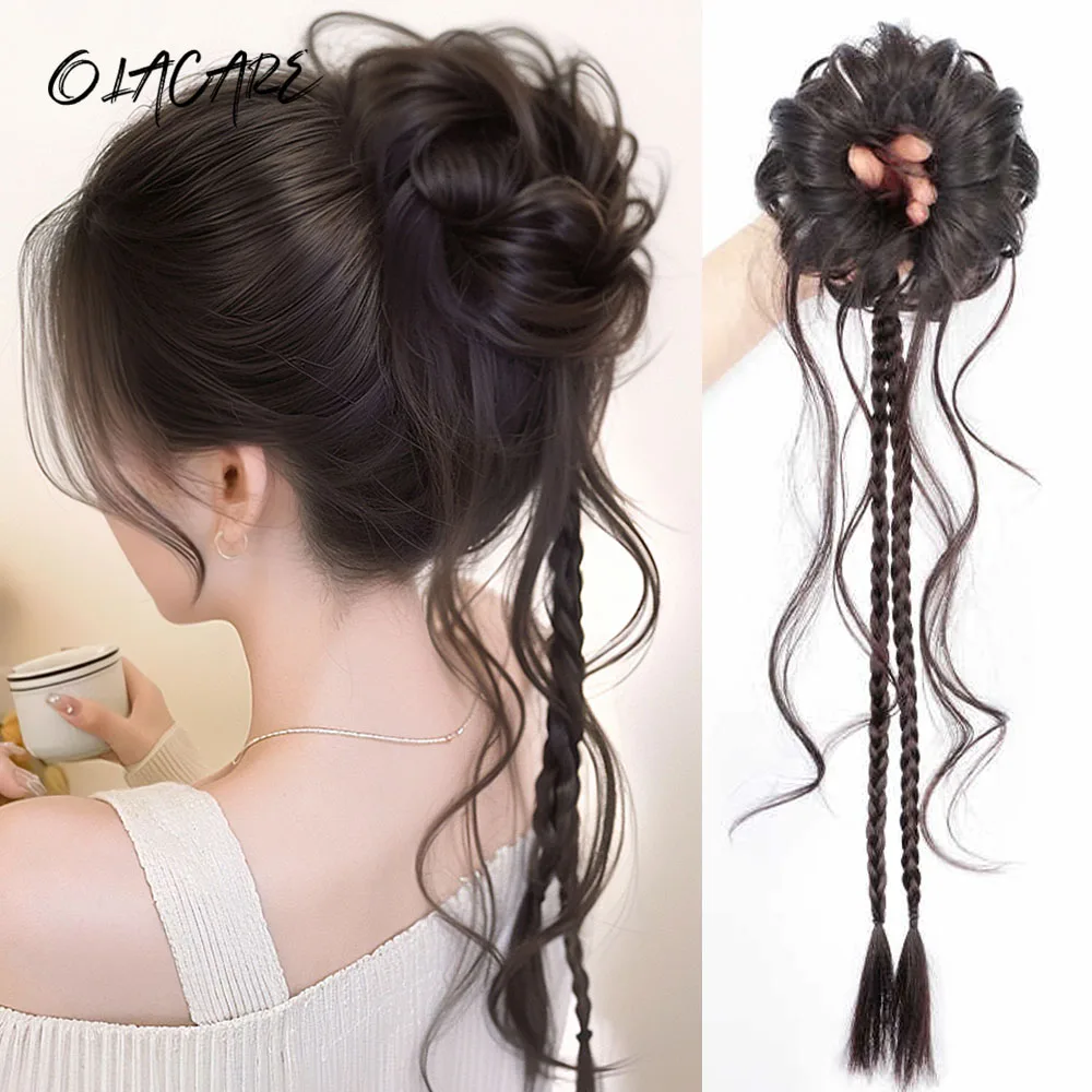 Synthetic Hair Bun Chignon for Women Black Brown