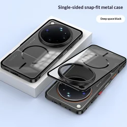Snap Lock Aluminum Alloy Case - Magnetic Translucent Matte Back with Metal Bumper Shockproof Cover - OPPO Find X9s Pro (Black)