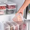 Home Refrigerator Dumpling Box Rectangular Plastic Sealed Storage Box Food Crisper Box with Lid Food Crisper Fresh Spacer Clear 4
