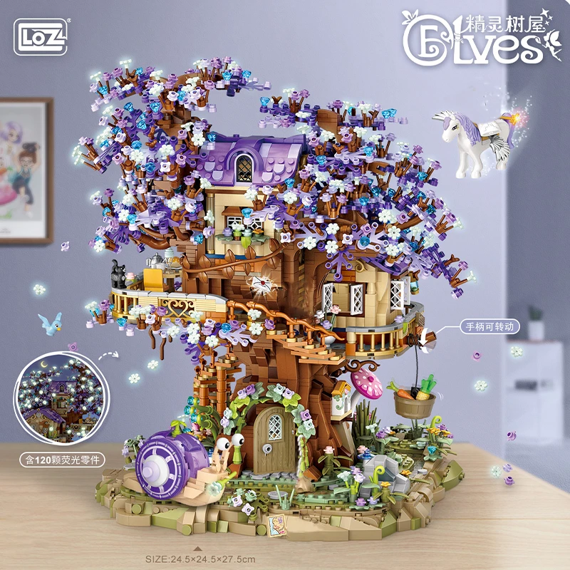 Creative Mini Tree House Luminous Brick Building Blocks, DIY City