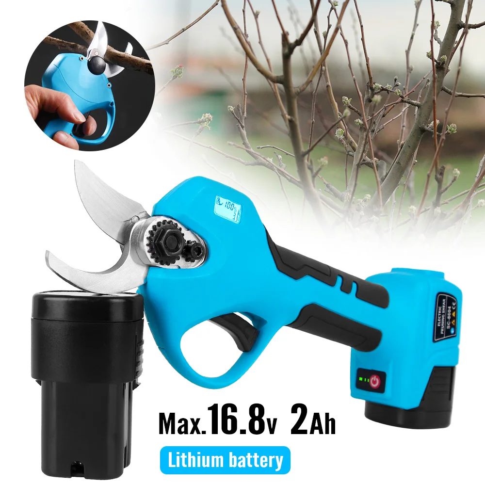 Electric Scissors Pruning Shears Grass Cutter Garden Pruner Farming Tools Pruning Scissors Plants Tools With 2 Batteries SW8604 6