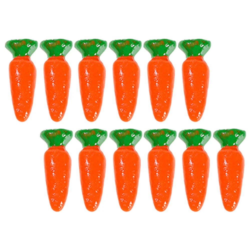 

12 Pcs Micro Landscape Carrot Plant Decor for Easter Decorations Simulation Carrots Fake Vegetables Mini Resin Artificial Party