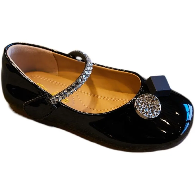 Girls Princess Leather Shoes Spring Autumn PU Children's Flats Versatile Fashion Kid Causal Dress Shoe for Wedding Party