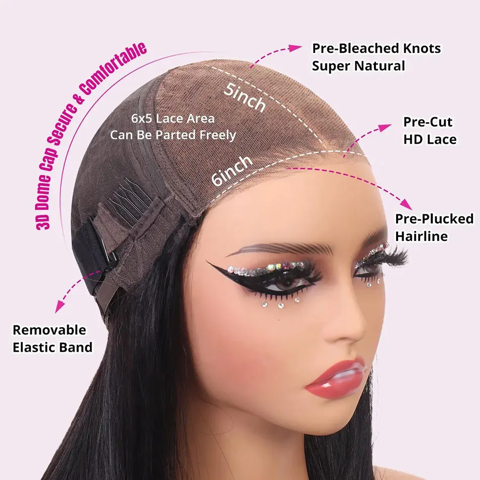Tinashe Wear&Go Water Wave Glueless Wig Human Hair Wet And Wavy Lace Front Wig 200 250 Density 6x5 Pre Cut HD Lace Closure