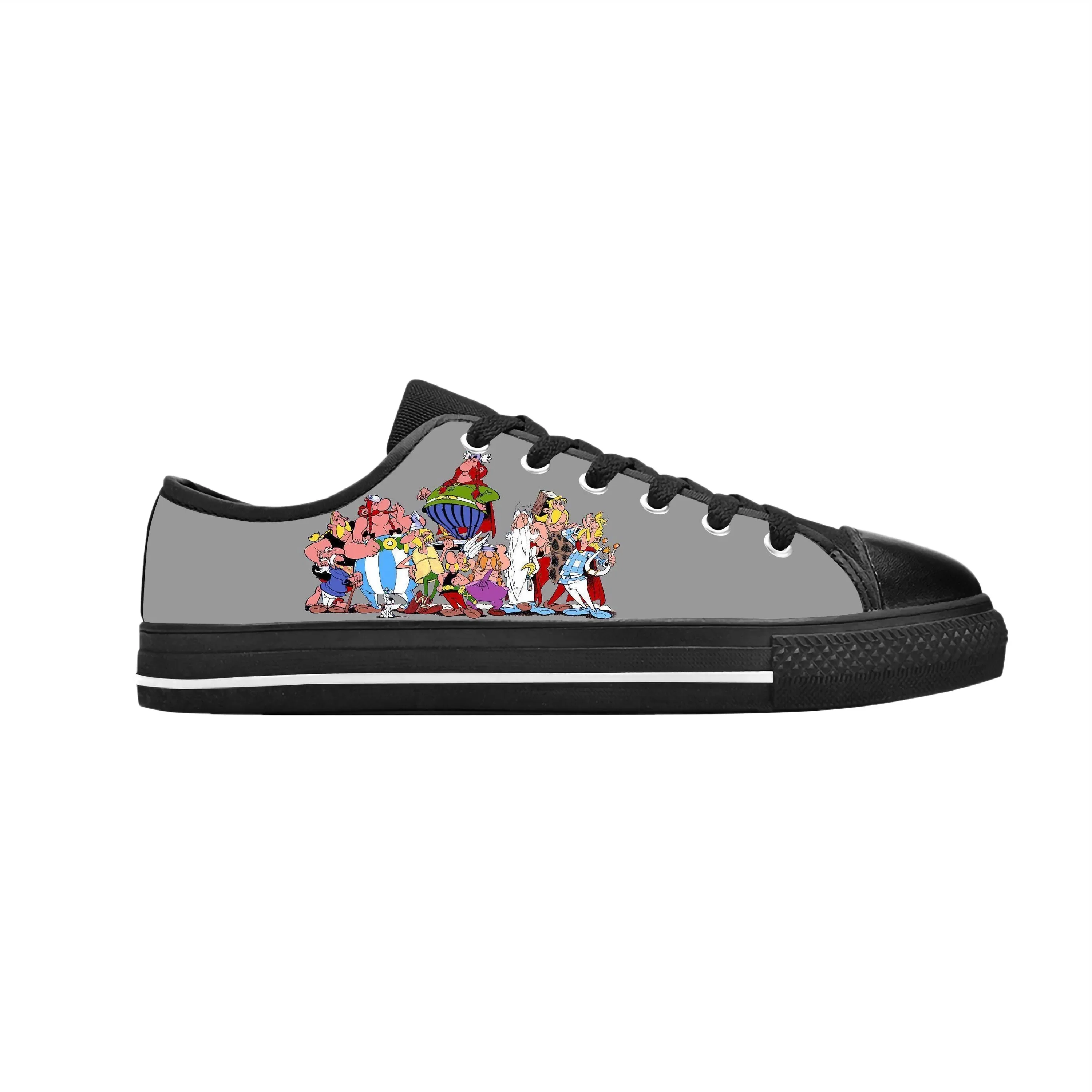 Asterix Adventure Obelix Anime Cartoon Manga Comic Casual Cloth Shoes Low Top Comfortable Breathable 3D Print Men Women Sneakers