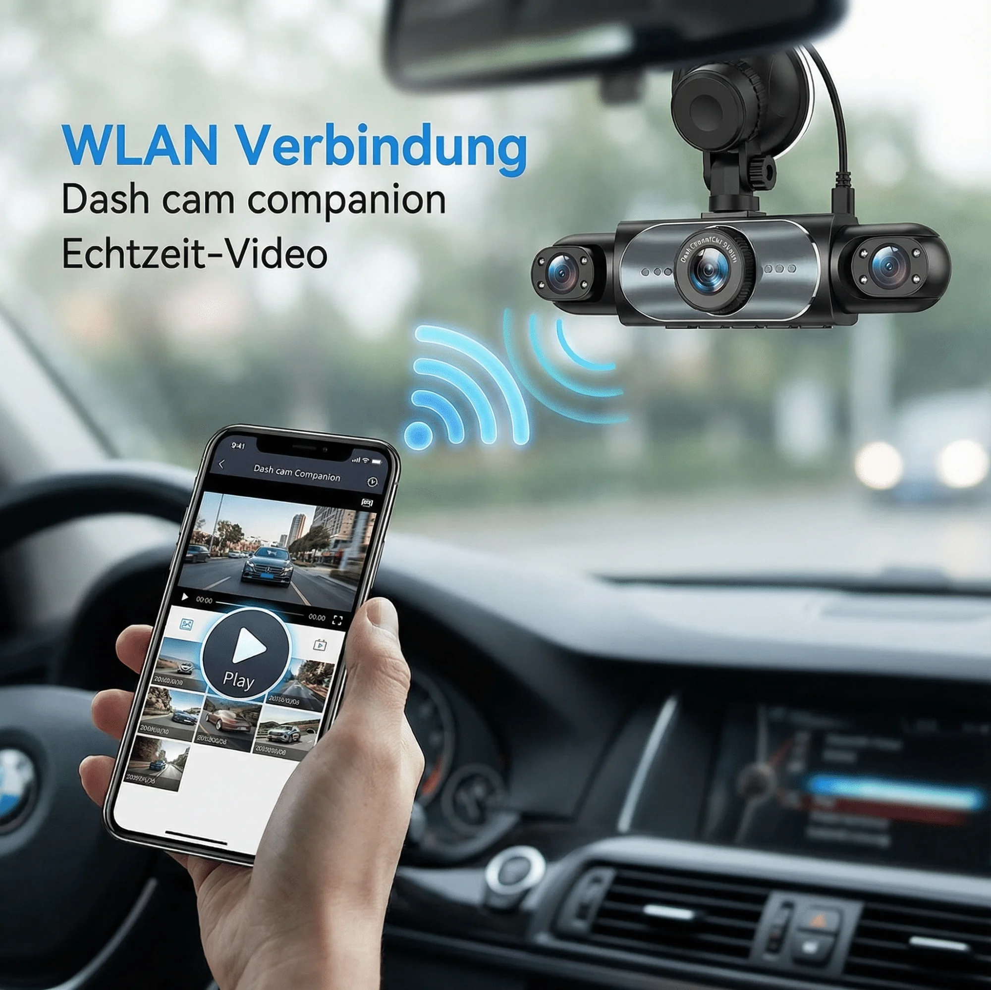 4-Kamera-Autokamera mit 64GB Karte, 1080P Ultra HD Front-, Heck-, Links- und Rechtskameras, Starlight-Nachtsicht – Detail 5