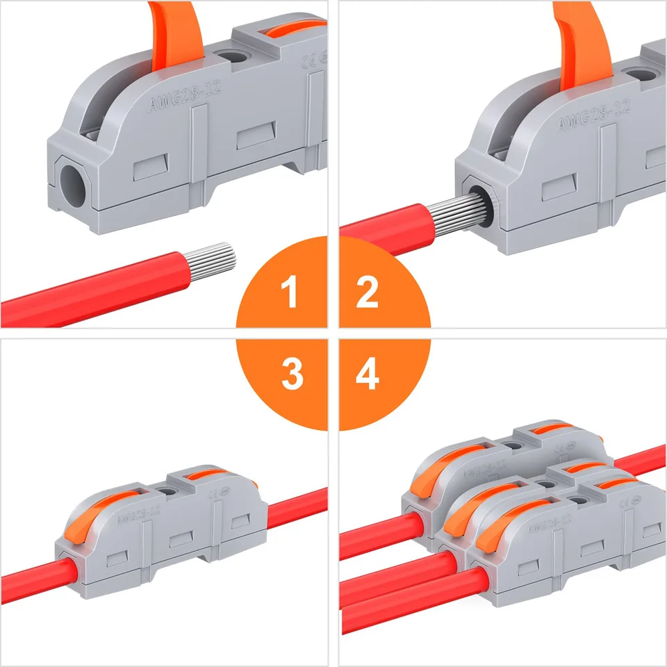 32Pcs Lever Wire Connectors Kit - Quick Splice Electrical Connectors For 24-12 AWG Wire