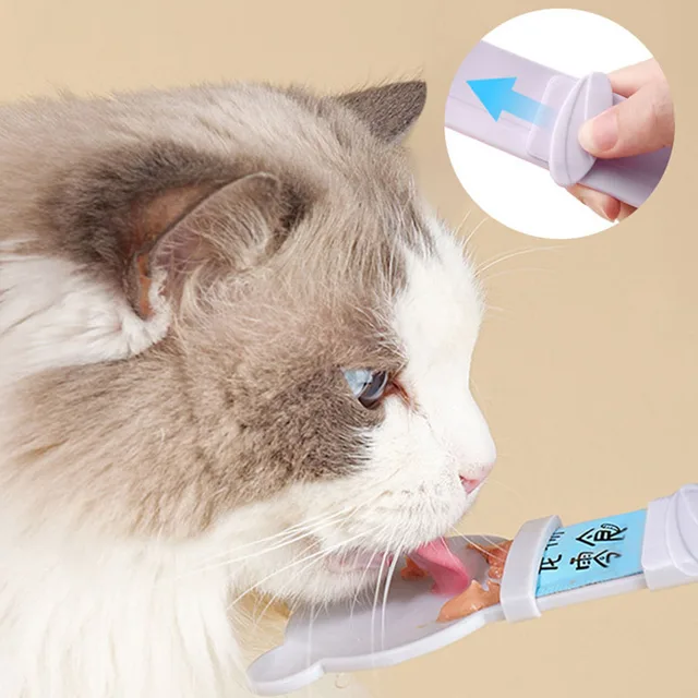 Cat Strip Feeding Spoon For Wet Semi-liquid Foods Cat Strip Squeeze Spoons Cat Supplies for Feeding Wet Treats and Supplements 5