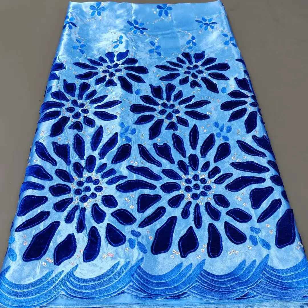 

NTYC11 Soft material embroidered voile lace fabric with sequins ,high quality African cotton lace fabric for party/wedding dress
