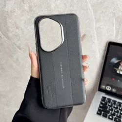 Luxury Plating Leather Texture Shockproof Hard Shell Phone Case - HONOR 400 (Black)