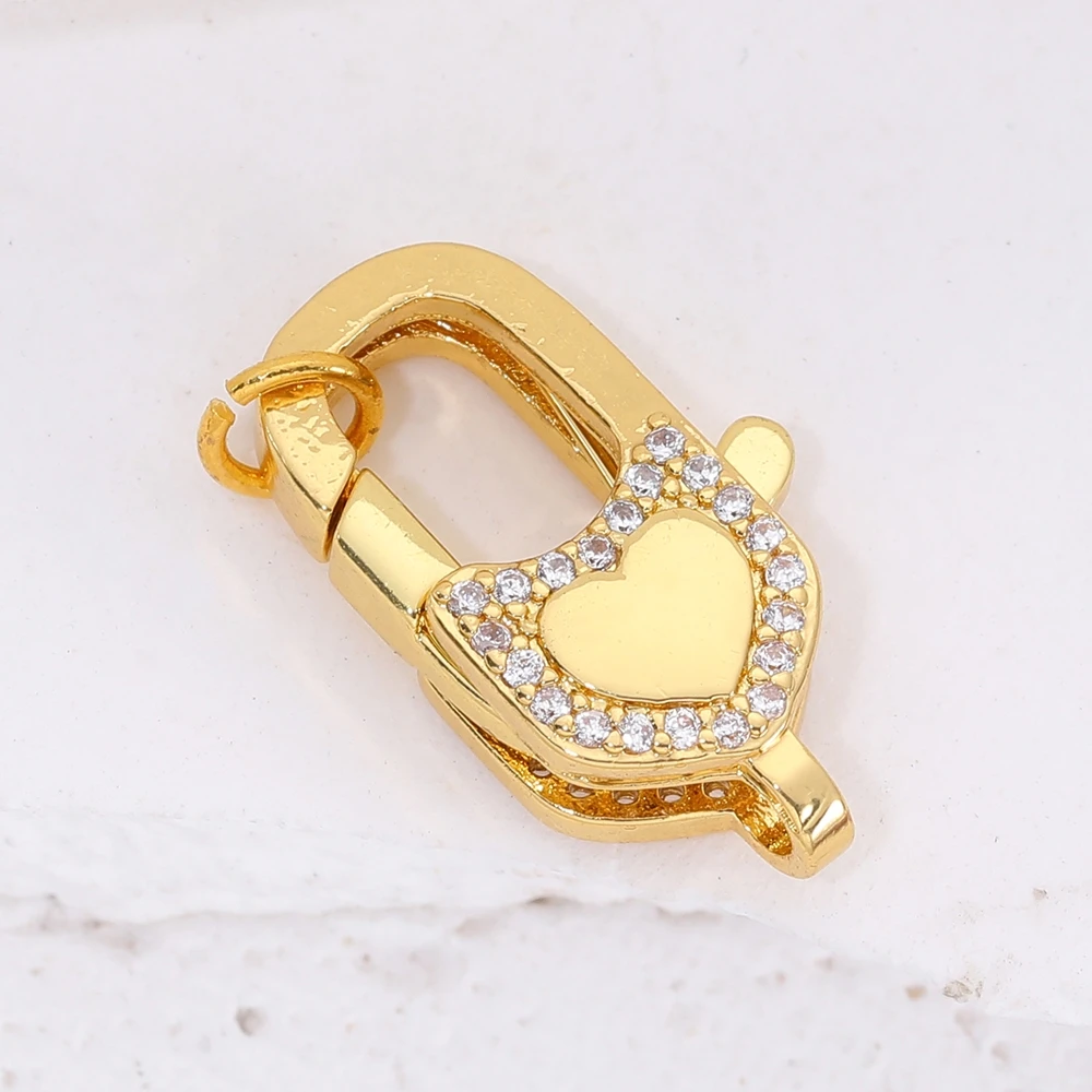 Juya Micro Pave Zirkon Anhänger Befestigungs elemente Stecker Verschluss Verschlüsse Zubehör für DIY Frauen Luxus Perlen Edelsteine Schmuck herstellung – Detail 16
