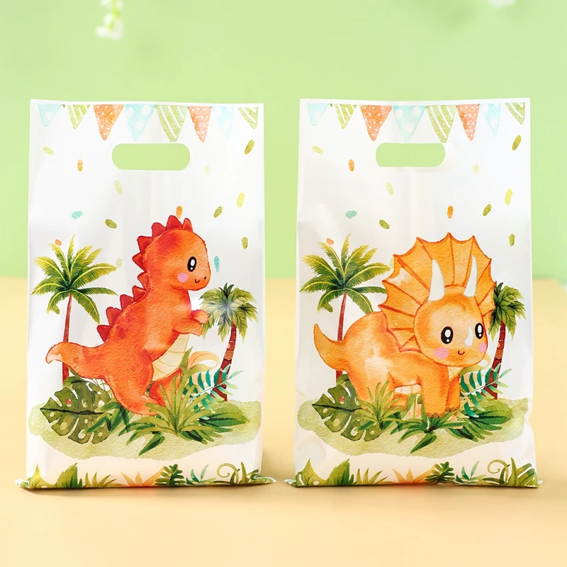 Cartoon Dinosaurier Kunststoff Geschenk Tasche Candy Tasche Dinosaurier Geburtstag Party Decor Kinder Geburtstag Party Liefert Gefälligkeiten Baby Dusche Dekor – Detail 25