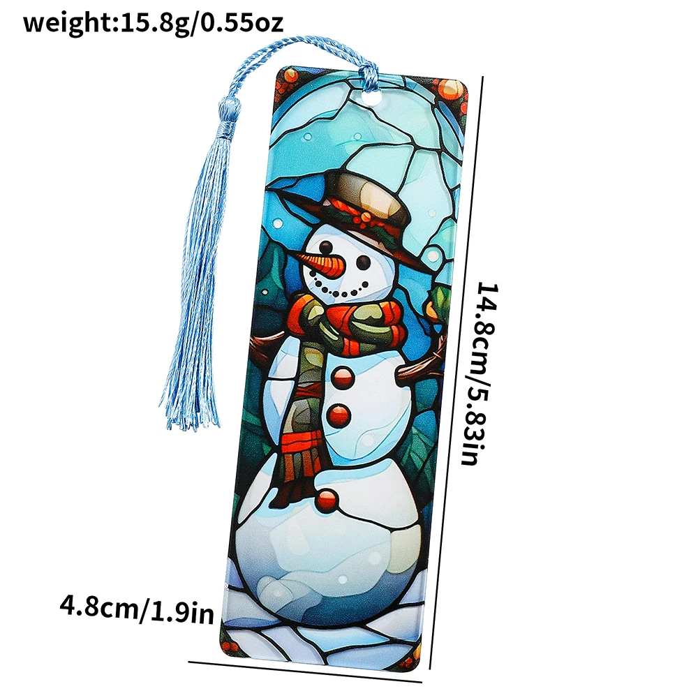 Snowman Santa Bookmarks Christmas Stocking Fillers Gifts For Book Lovers Bookworms Family Office Supplies Reading Markers 1Pc