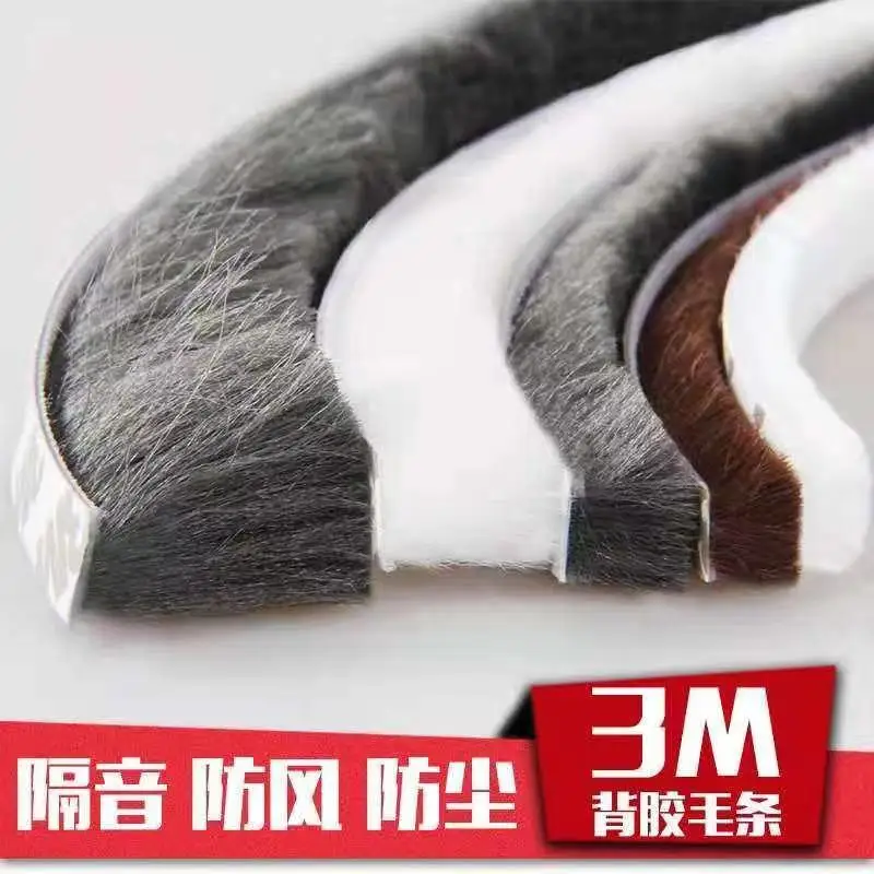 Setole Autoadesive Pile Di Lana Guarnizione Per Porte E Finestre Guarnizione Per Spazzole 7/9X5Mm 9Mm 12Mm 15Mm 23Mm Inverno Caldo Grigio Bianco Marro
