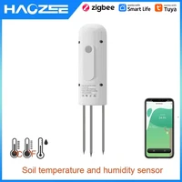 Haozee Tuya Smart Zigbee Soil Tester Temperature and Humidity Meter Waterproof  Moisture Garden Irrigation Home Assistant