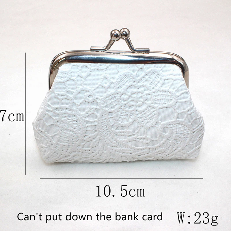 Fashion Little Girls PU Clutch Coin Purse Lock Change Purse Wallet Slim Lace Embossed Coin Holder