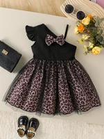 Girls’ Summer Fashion Dress: Off-Shoulder Bow with Lace-Trimmed Skirt