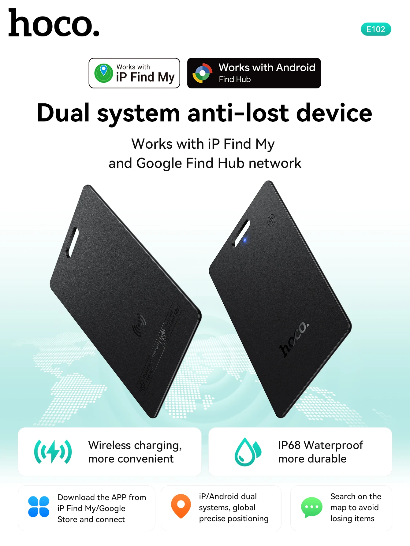 HOCO E102 Smart Card Tracker (Apple & Android)