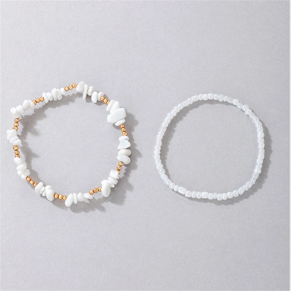 Women Ankle Chains beach stone gold bead artificial pearl vintage sexy adjustable jewelry