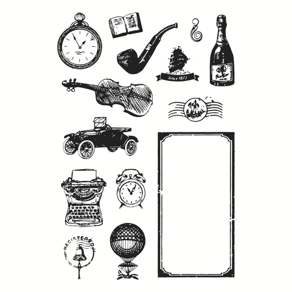 

Multiple Styles Retro Elements Transparent Clear Silicone Stamps for DIY Scrapbooking/Card/handwork Fun Decor Supplies 11*16cm