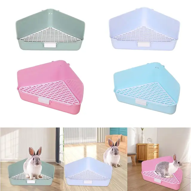 Small Animal Litter Box Rabbit Litter Box With Grate - Large Guinea Pig ...