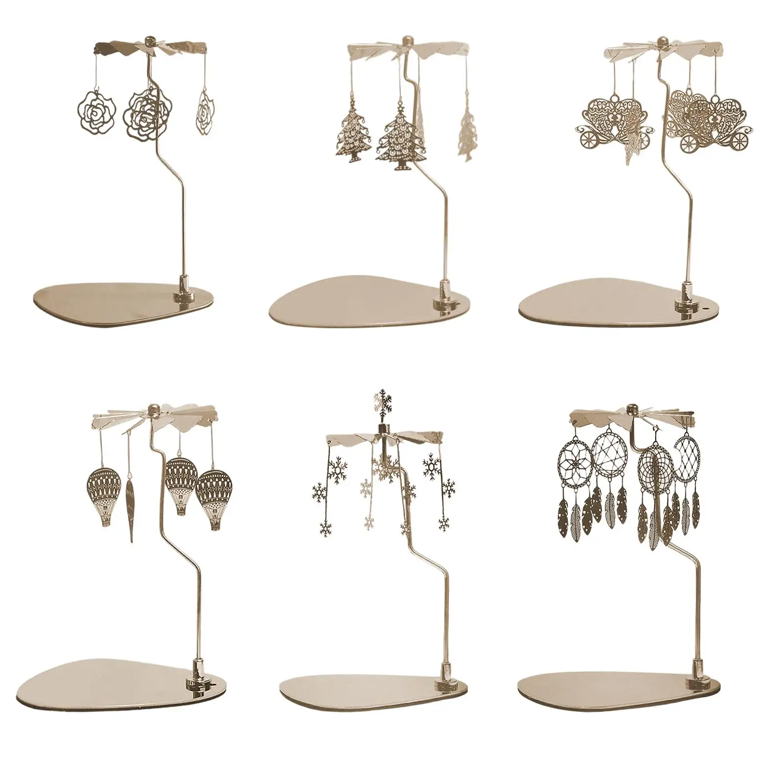 

Rotating Candle Holder Candlestick Candle Holder for Pillar Candles Table