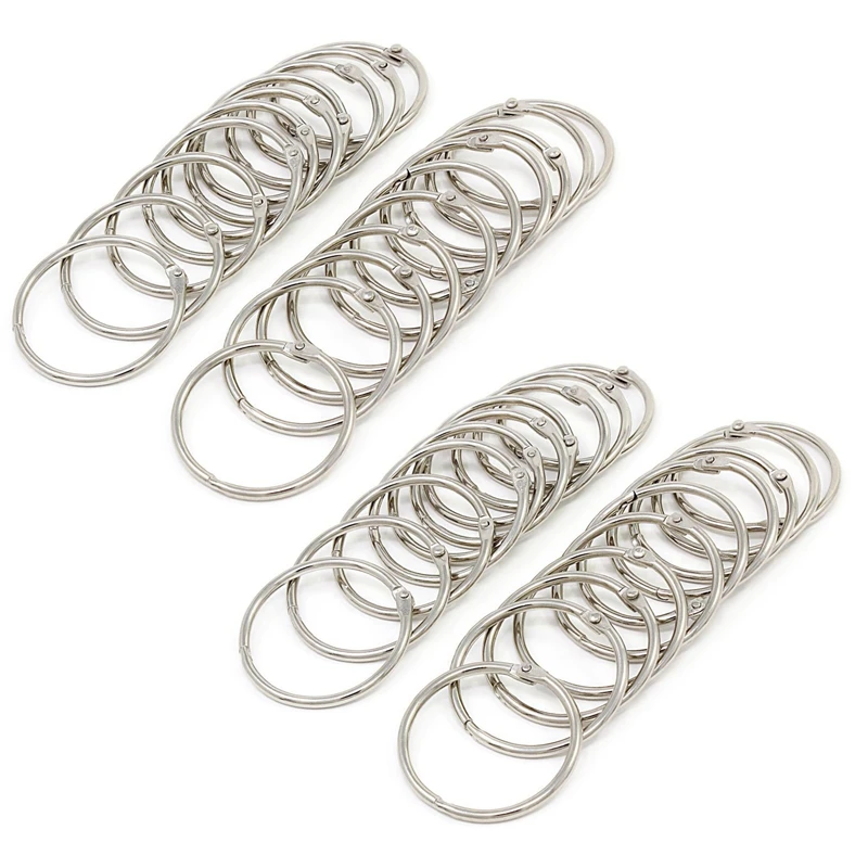 

NEW-200Pcs Loose Leaf Binder Rings Key Rings Book Rings Binder Rings For Scrapbook/Album/Craft - 100Pcs 19Mm & 100Pcs 25Mm