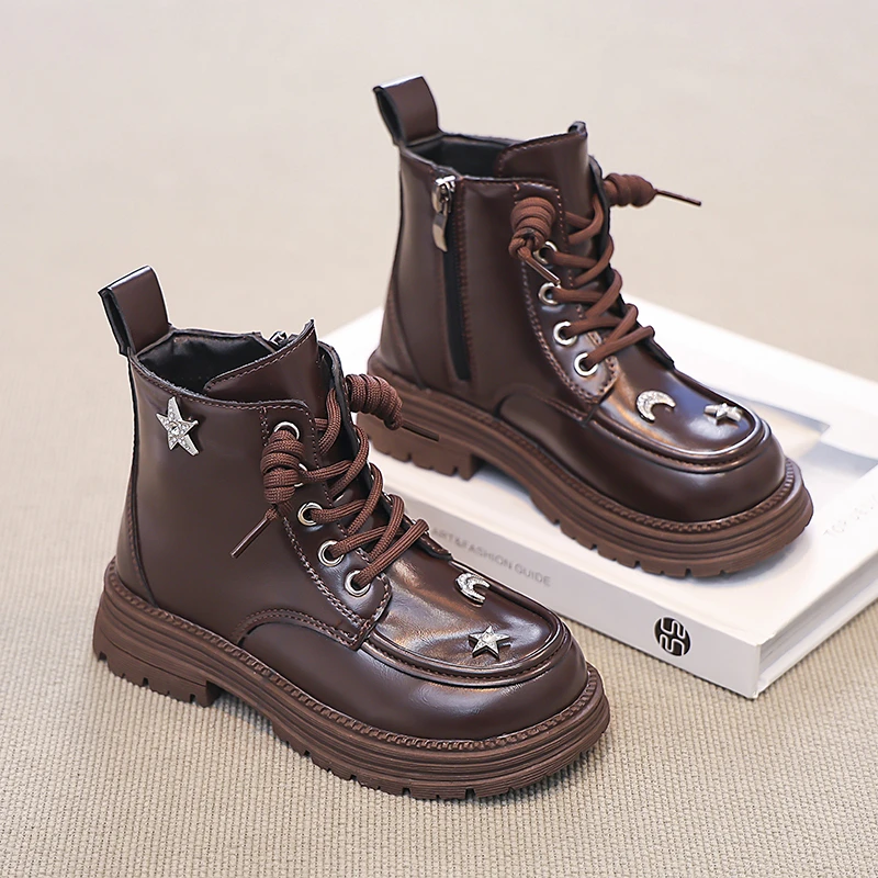 Girls Non Slip Ankle Boots Breathable Lining Kpop Style