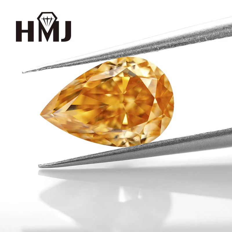 Moissanite Stone Ice Crushed Cut Pera Vvs1 Champagne Color Loose Lab Grown Diamond Con Pietre Preziose Certificato Gra All'Ingrosso
