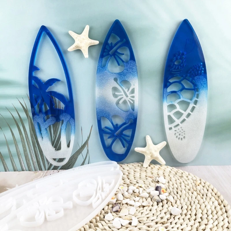Surfboard Shaped Wall Decorations Mould Flexible Silicone Mold Jewelry Supplies