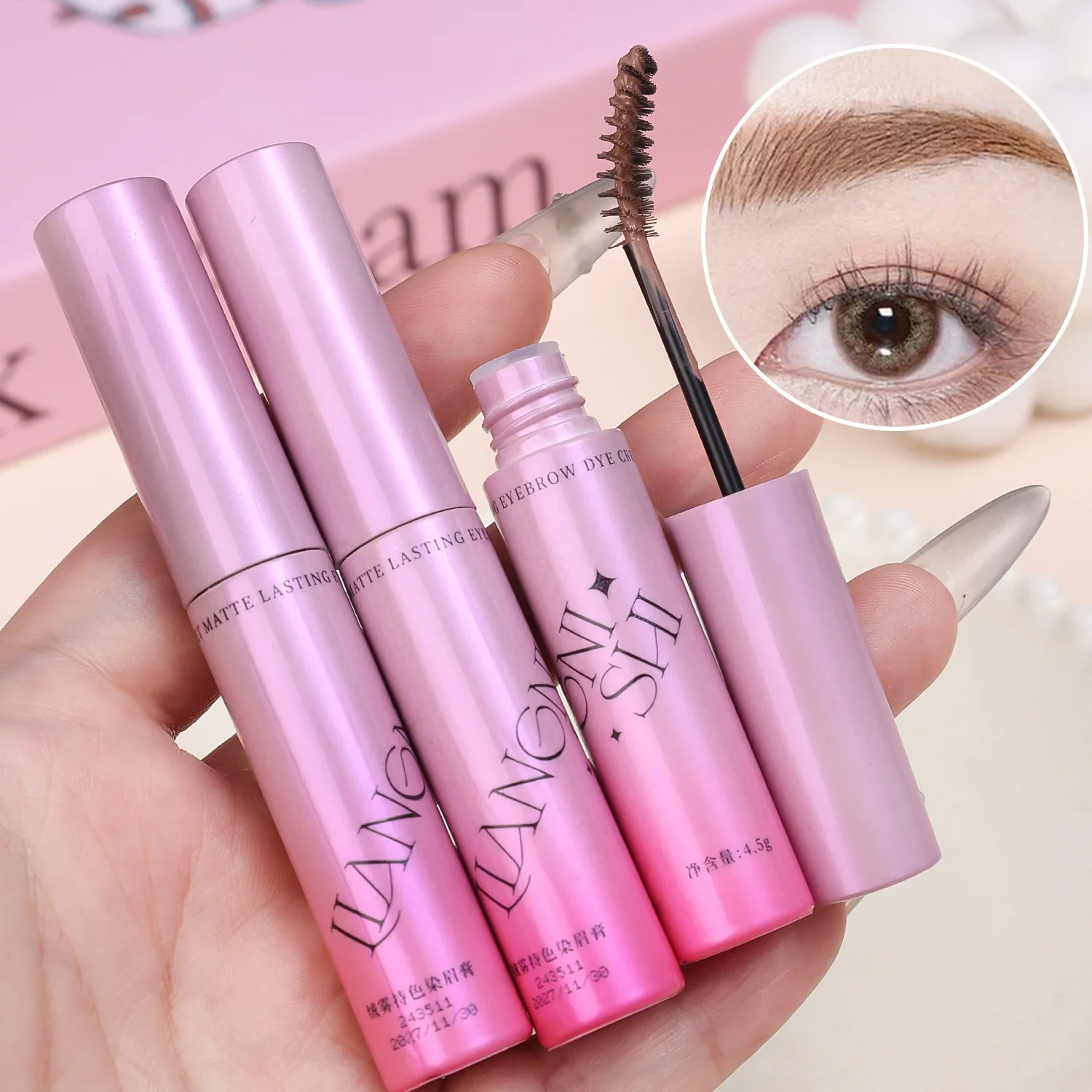 Long Lasting Eyebrow Dyeing Cream Natural Velvet Mist Eyebrow Enhancer Dye Gel Tint Quick Dry 4color Brow Makeup Cosmetic Novice 6